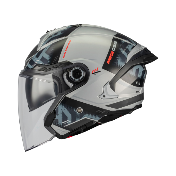 Casca open face motociclete MT Cosmo SV Arrow C2 gri lucios (ochelari soare integrati) - tip viziera: MT-V-37 - XS (53/54cm), 3