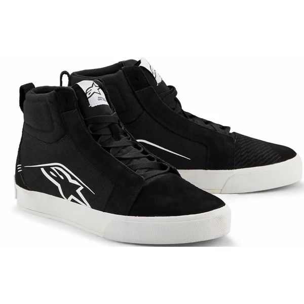 Ghete moto ALPINESTARS RIDE-63 CANVAS 41 Alb/Negru/Carouri, 12