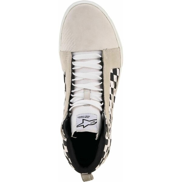 Ghete moto ALPINESTARS RIDE-63 CANVAS 45 Alb/Negru/Carouri, 19