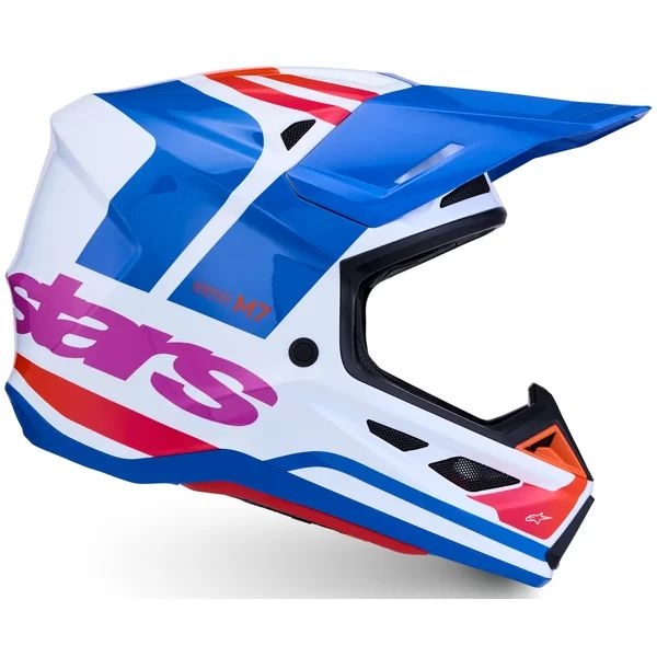 Casca cross-enduro ALPINESTARS SUPERTECH S-M7 CORE ECE06 S Alb/Albastru/Rosu, 6