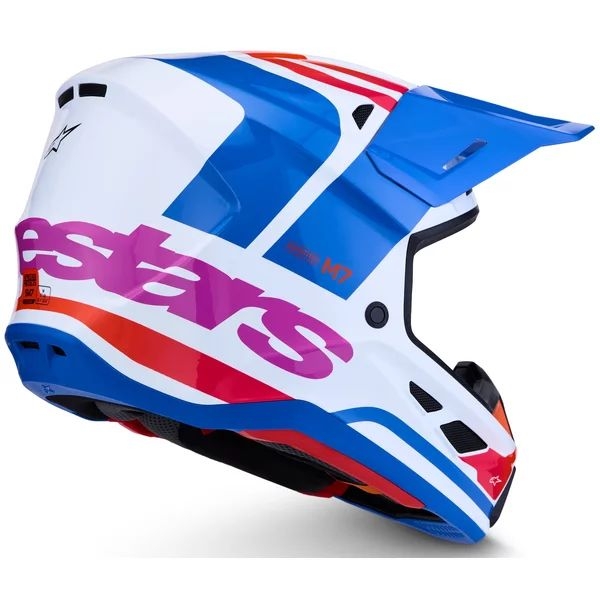 Casca cross-enduro ALPINESTARS SUPERTECH S-M7 CORE ECE06 S Alb/Albastru/Rosu, 7