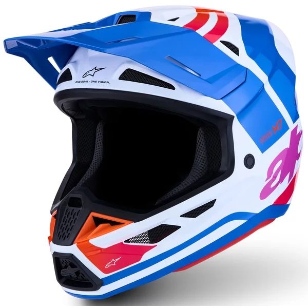 Casca cross-enduro ALPINESTARS SUPERTECH S-M7 CORE ECE06 S Alb/Albastru/Rosu, 18