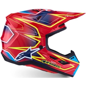 Casca cross-enduro ALPINESTARS SUPERTECH S-M7 CAST ECE06 S Rosu/Galben fluo/Albastru, 6