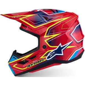 Casca cross-enduro ALPINESTARS SUPERTECH S-M7 CAST ECE06 S Rosu/Galben fluo/Albastru, 10