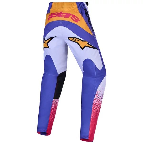 Pantaloni cross-enduro de copii ALPINESTARS FLUID DRAG 2027 26 Alb/Mov/Auriu, 10