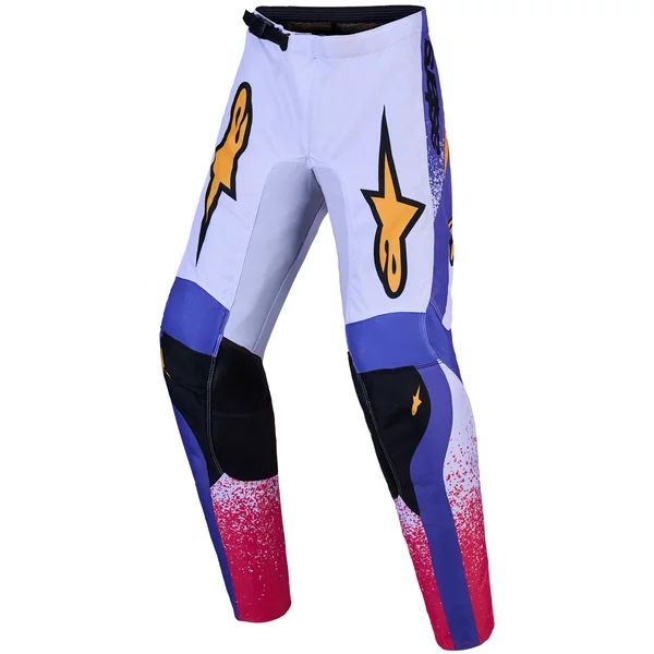 Pantaloni cross-enduro de copii ALPINESTARS FLUID DRAG 2027 26 Alb/Mov/Auriu, 11