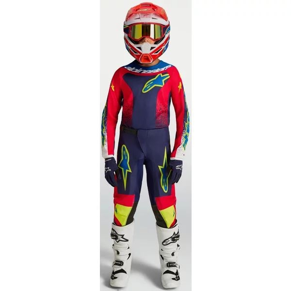 Pantaloni cross-enduro de copii ALPINESTARS FLUID DRAG 2027 26 Alb/Mov/Auriu, 12