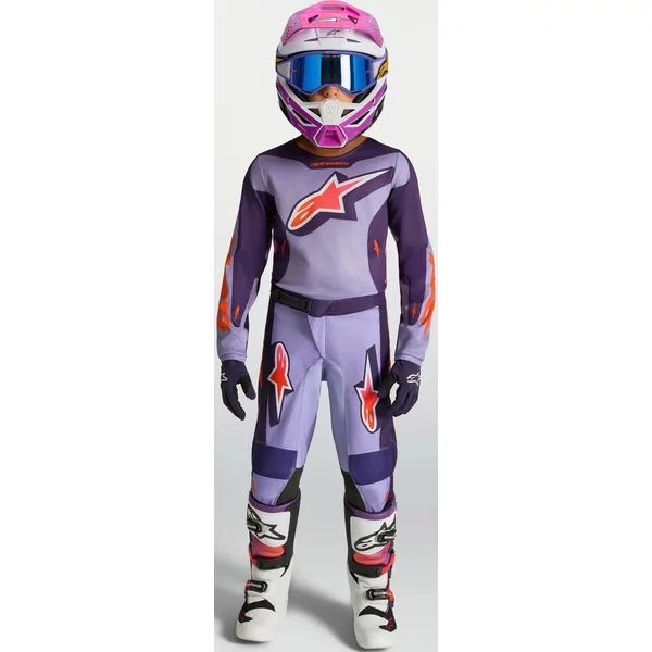 Pantaloni cross-enduro de copii ALPINESTARS FLUID HUNT 2027 26 Mov/Roz, 4