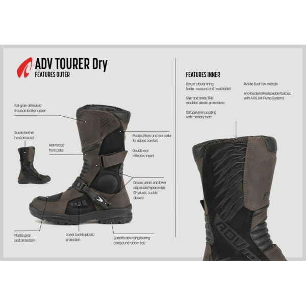 Cizme Moto Touring Adv Tourer Waterproof Brown, 12