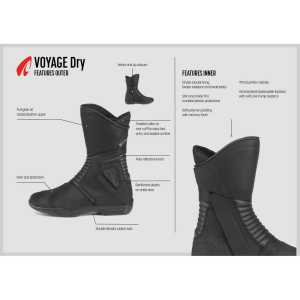 Cizme Moto Touring Voyage Dry Black, 7
