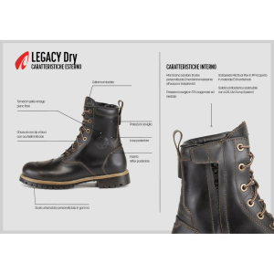 Ghete Moto Legacy Dry Black, 10