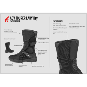 Cizme Moto Touring Dama Adv Tourer Dry Black, 4