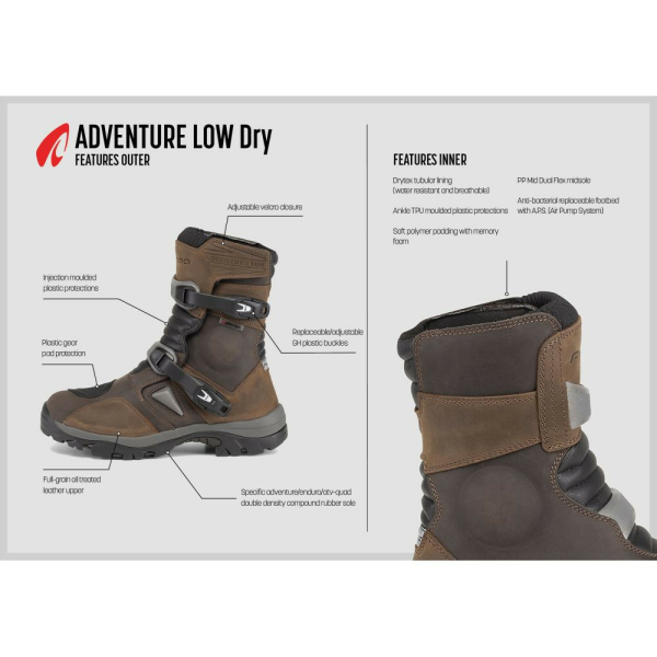 Cizme Moto Touring Adventure Low Dry Black, 4