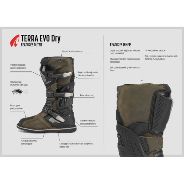 Cizme Moto Adventure Touring Terra Evo Dry Black, 3