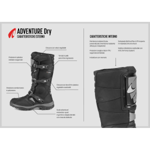 Cizme Moto Touring Adventure Dry Black, 3