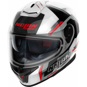 Casca Moto Full-Face N80-8 Wanted N-Com Metal Wite Red Black Silver 24, 3