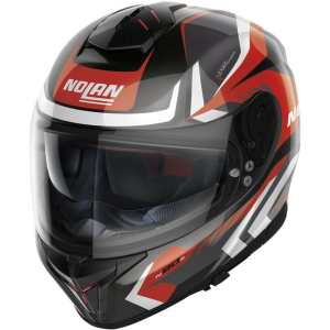 Casca Moto Full-Face N80-8 Rumble N-Com Metal Black Red White 24, 2