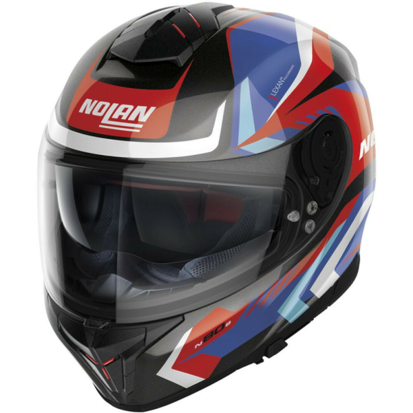 Casca Moto Full-Face N80-8 Rumble N-Com Metal Black Red Blue White 24, 3