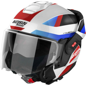 Casca Moto FLIP BACK N120-1 06 Subway N-Com Metal White Blue/Red/Black 24, 3