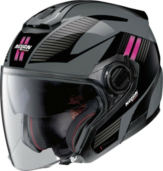 Casca Moto Jet N40-5 Crosswalk N-Com Slate Grey Black/Fuchsia 24, 3