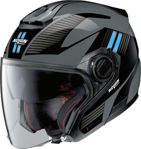 Casca Moto Jet N40-5 Crosswalk N-Com Slate Grey Black/Light Blue 24, 3