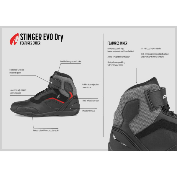 Ghete Moto Stinger Evo Dry Black, 3