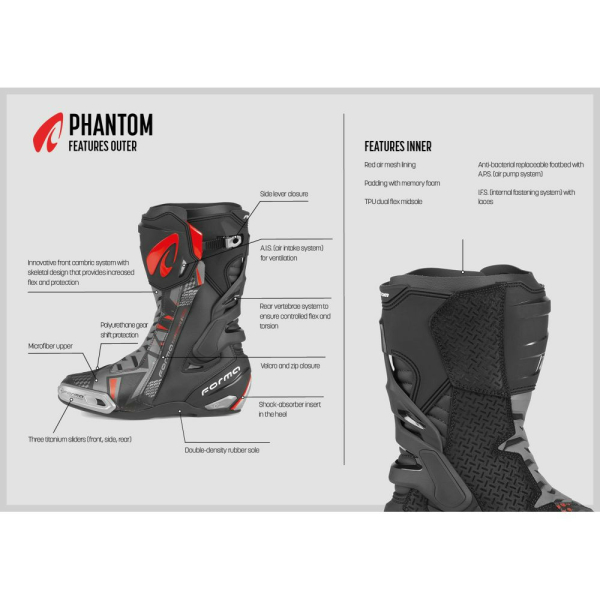 Cizme Moto Phantom Black, 8