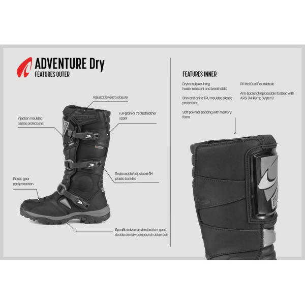 Cizme Moto Adventure Dry Waterproof Brown, 13