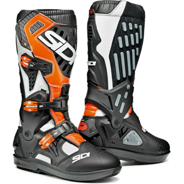 Cizme Moto Atojo SRS White-Black-Orange Fluo, 2