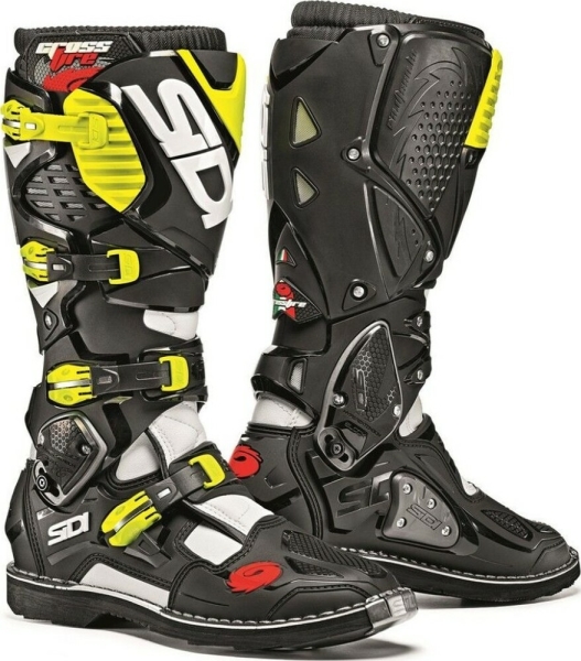 Cizme Moto Crossfire 3 White-Black-Yellow Fluo, 2
