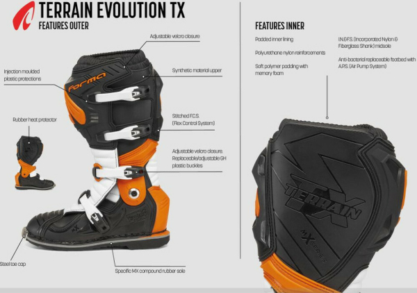 Cizme Enduro Terrain Evolution TX Black Orange White, 3