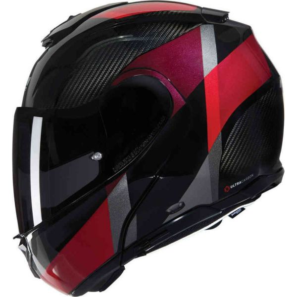 Casca Moto Flip-Up X-1005 Ultra Carbon Sportivo 346 Black Red Glossy 2025, 2