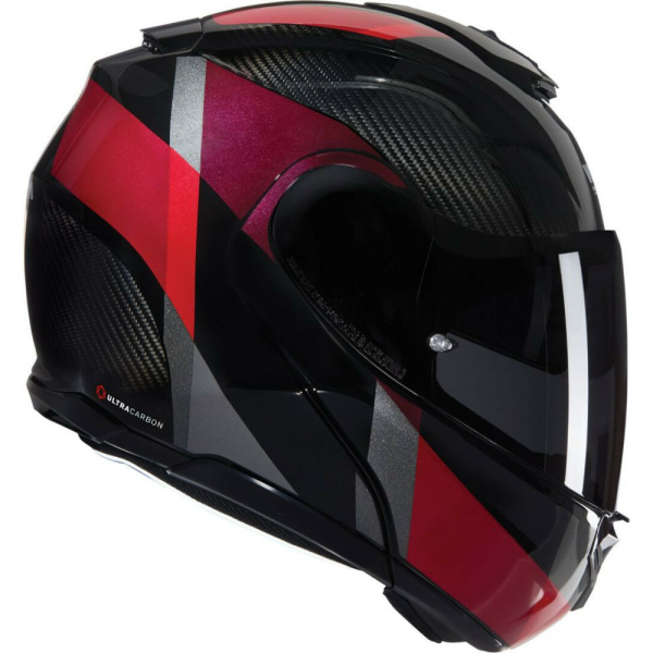 Casca Moto Flip-Up X-1005 Ultra Carbon Sportivo 346 Black Red Glossy 2025, 10