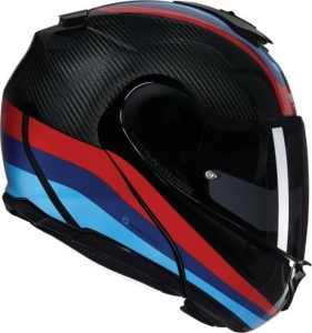 Casca Moto Flip-Up X-1005 Ultra Carbon Gran Tour 348 Black Red Blue 2025, 3