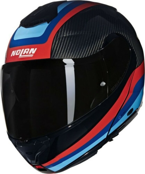 Casca Moto Flip-Up X-1005 Ultra Carbon Gran Tour 348 Black Red Blue 2025, 14