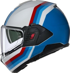 Casca Moto FLIP BACK N120-1 Lineo 347 Blue Red White Glossy 2025