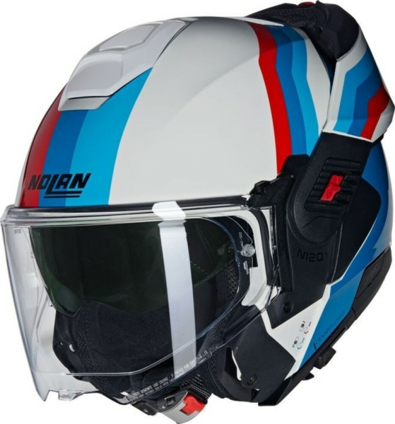 Casca Moto FLIP BACK N120-1 Lineo 347 Blue Red White Glossy 2025, 13