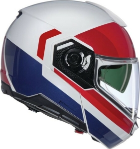 Casca Moto Flip-Up N90-3 Roboto 345 White Red Blue Glossy 2025, 5
