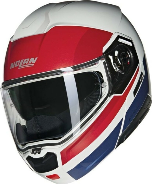 Casca Moto Flip-Up N90-3 Roboto 345 White Red Blue Glossy 2025, 10
