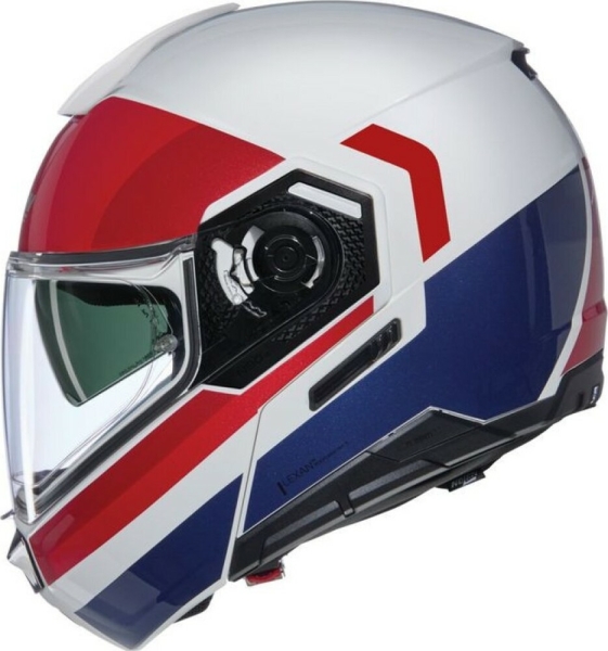 Casca Moto Flip-Up N90-3 Roboto 345 White Red Blue Glossy 2025, 2