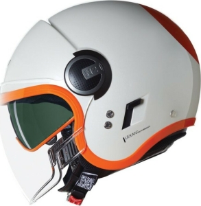 Casca Moto Jet N21 Visor 06 Ocio 347 White Orange Glossy 2025, 2