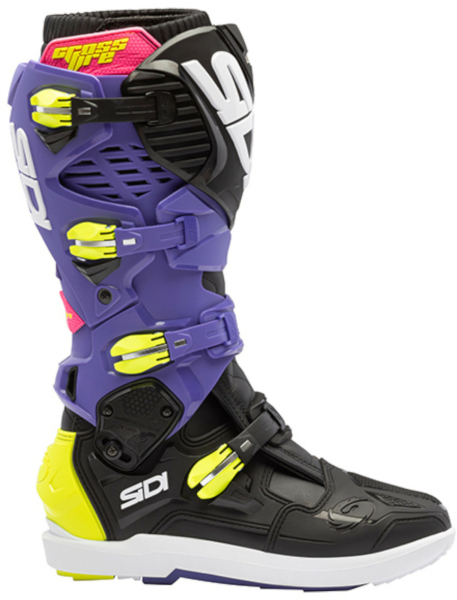 Cizme Moto MX/Enduro Crossfire 3 SRS Violet/Black/Yellow Fluo, 8
