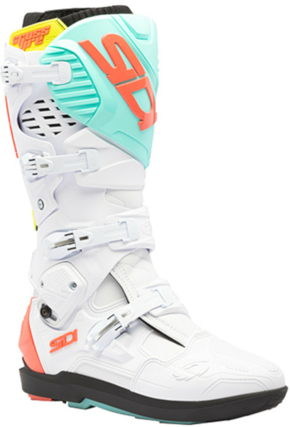 Cizme Moto MX/Enduro Crossfire 3 SRS White/Fluo Mint/Fluo Coral, 10
