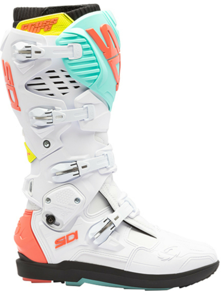 Cizme Moto MX/Enduro Crossfire 3 SRS White/Fluo Mint/Fluo Coral, 3