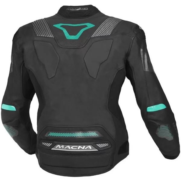 Geaca de piele sport/touring dama MACNA POINTER Negru/Albastru 38, 5