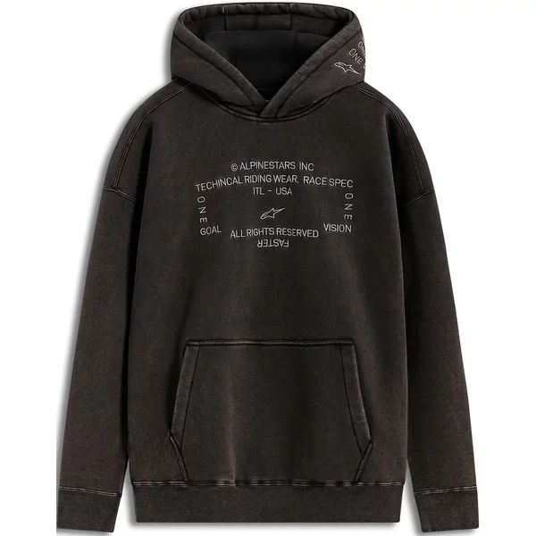 Hanorac ALPINESTARS INFINITE WASHED OVERSIZED S Negru spalacit, 2