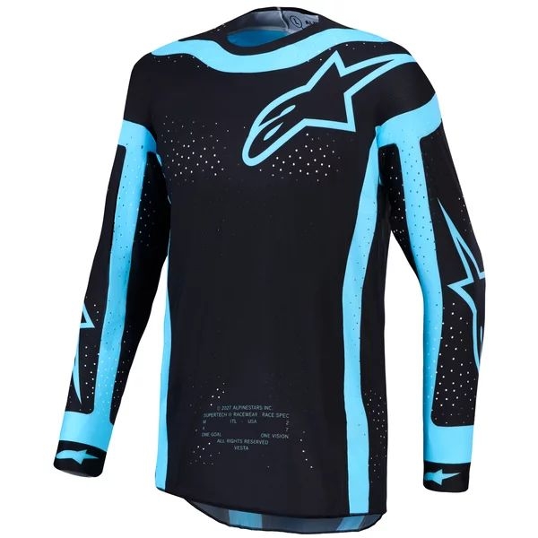 Tricou cross-enduro ALPINESTARS SUPERTECH VESTA 2027 S Negru/Turcoaz, 7