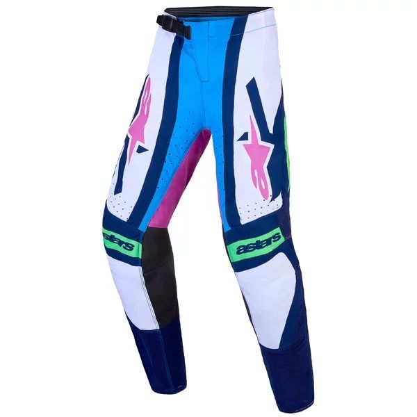 Pantaloni cross-enduro de copii ALPINESTARS SUPERTECH MAVEN 2027 26 Alb/Roz/Albastru, 2
