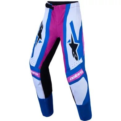 Pantaloni cross-enduro de copii ALPINESTARS SUPERTECH MAVEN 2027 26 Alb/Roz/Albastru, 5