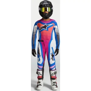 Pantaloni cross-enduro de copii ALPINESTARS SUPERTECH MAVEN 2027 26 Alb/Roz/Albastru, 8